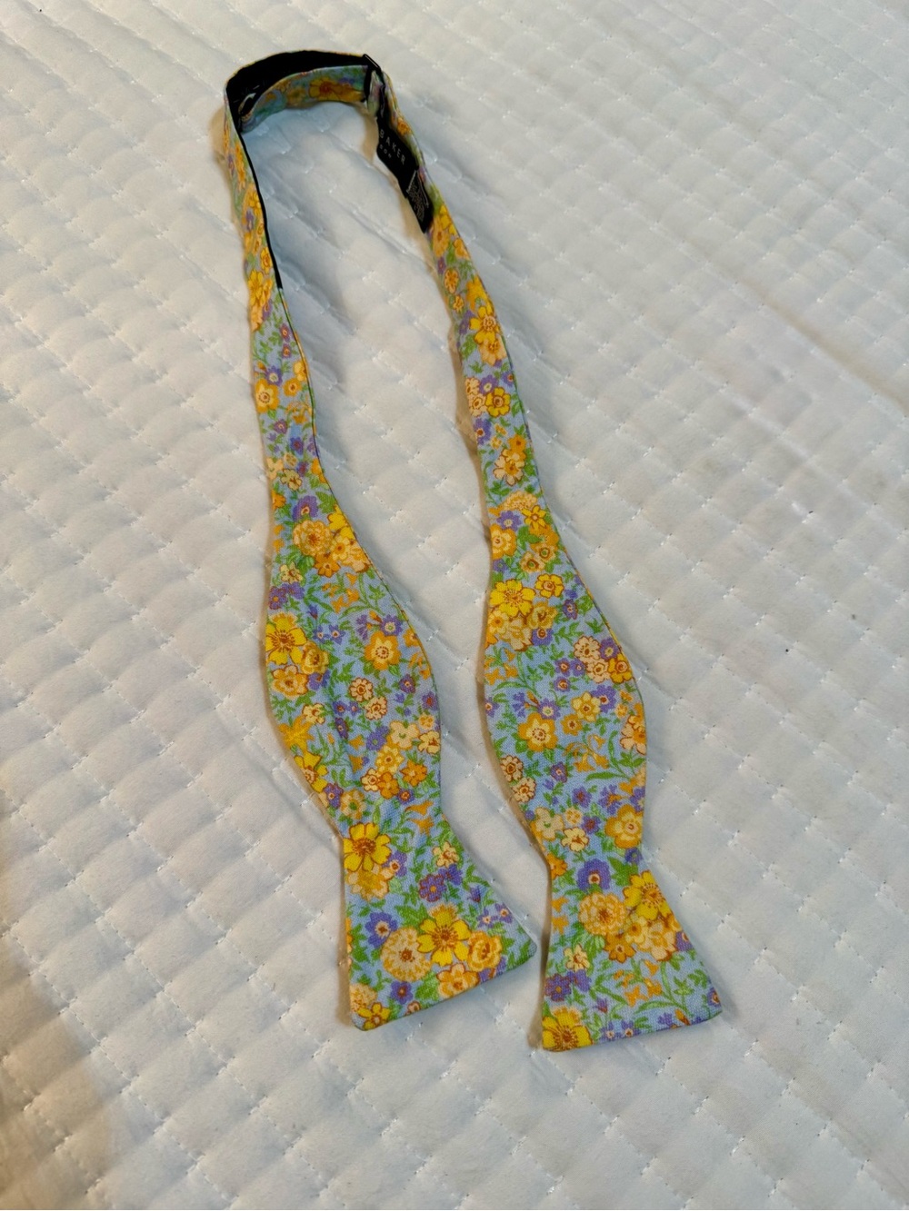 Ted Baker Yellow Floral Self-Tie Bow Tie